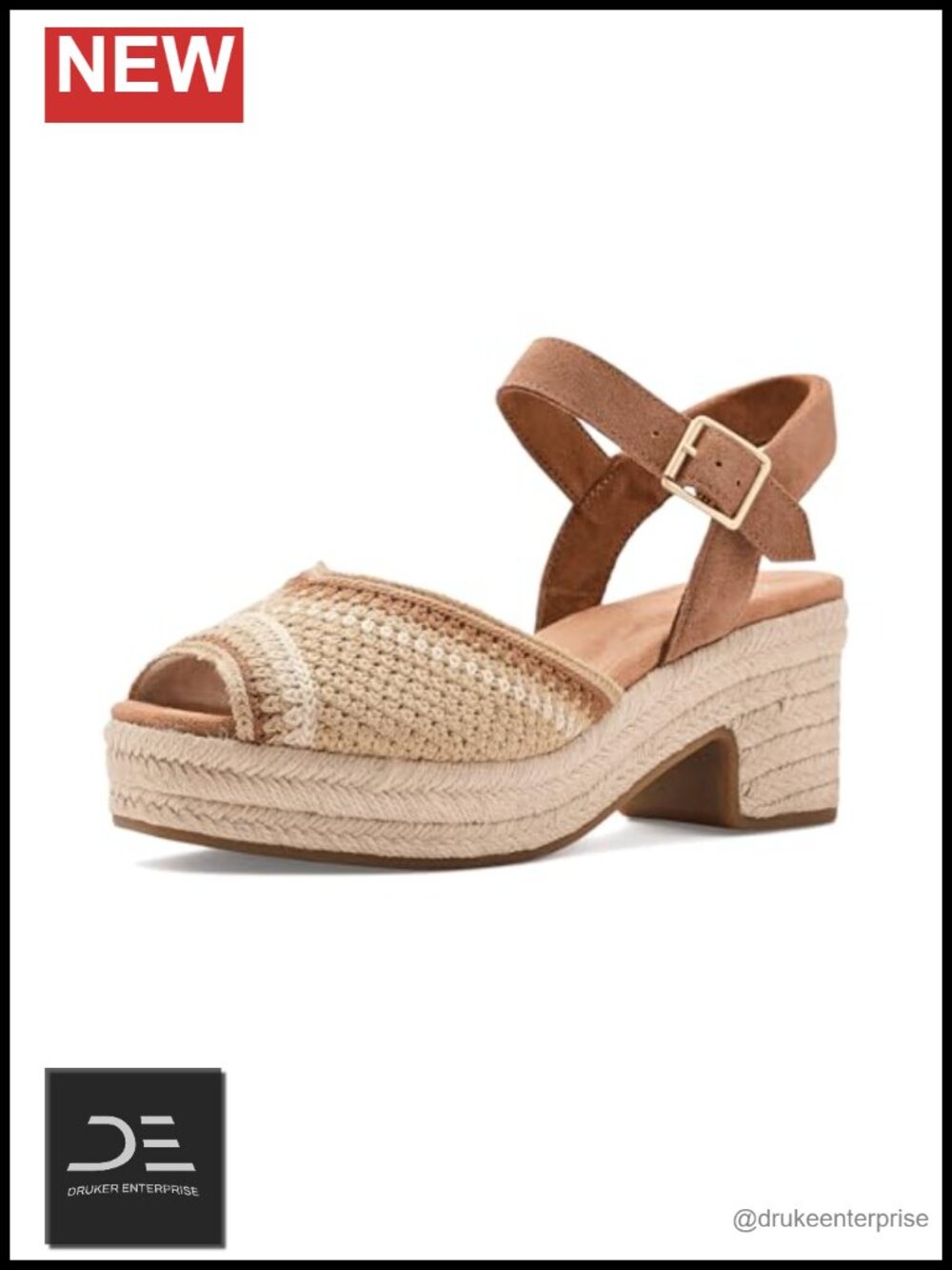 Peep Toe Platform Heel Sandals with Ankle Strap